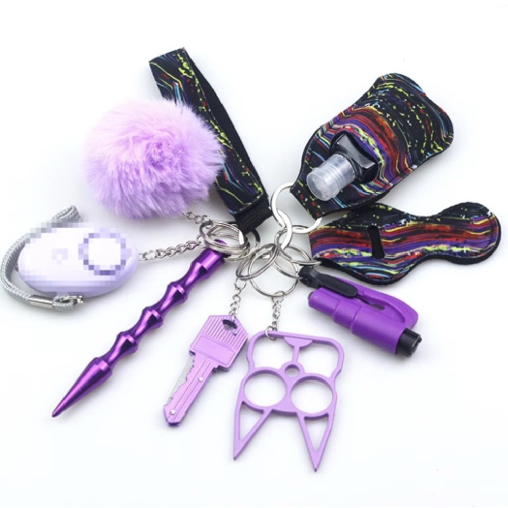 Purple Self-Defense Keychain Set